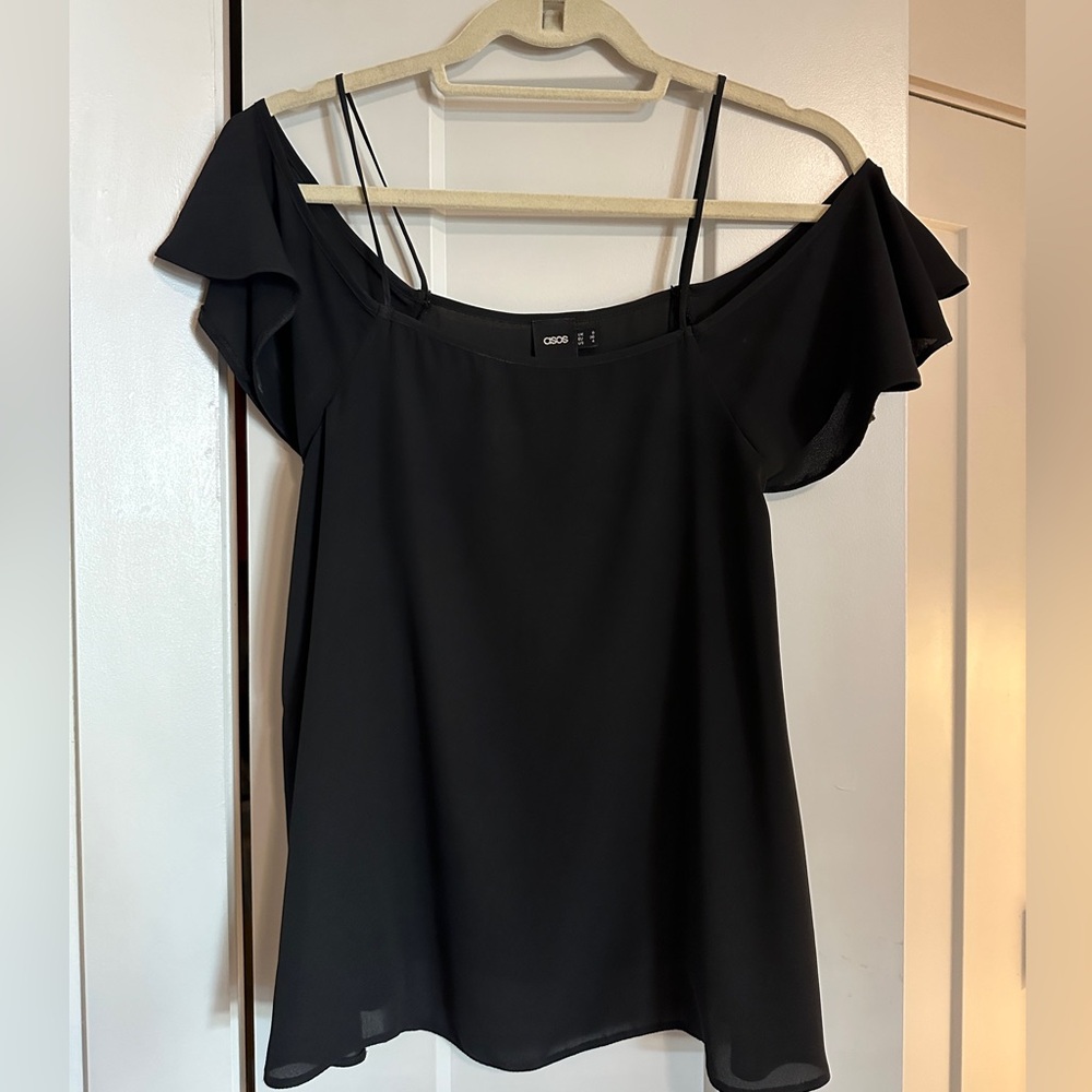 ASOS Black Cold Shoulder Top